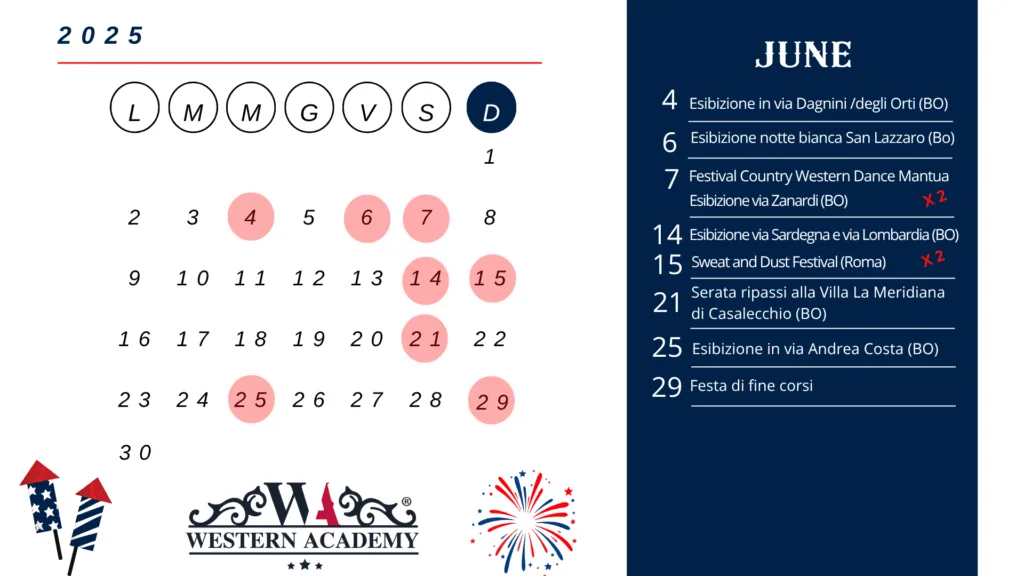Calendario Giugno Western Academy