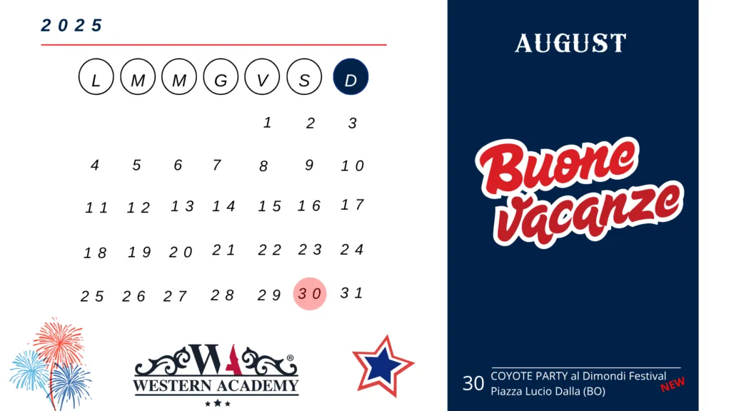 Calendario agosto Western Academy